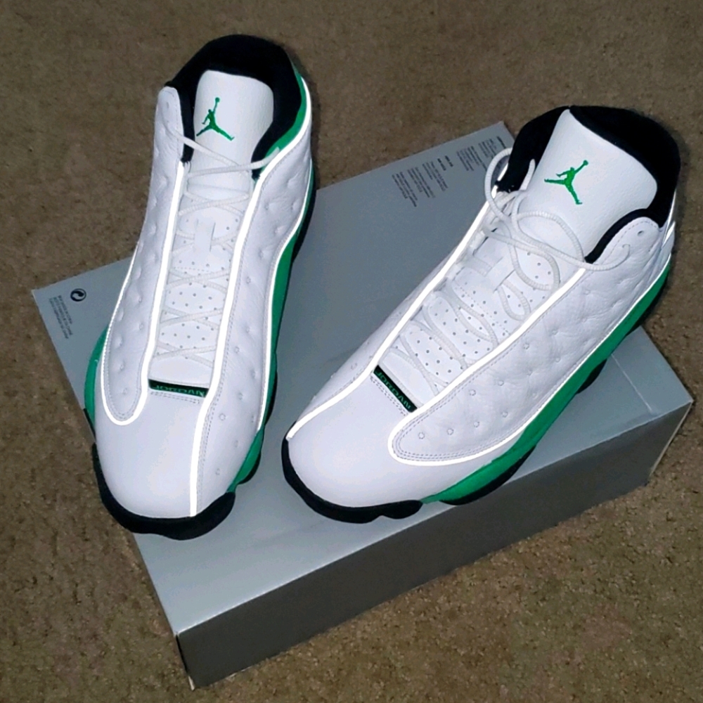 New Jordan retro 13 suede lucky green